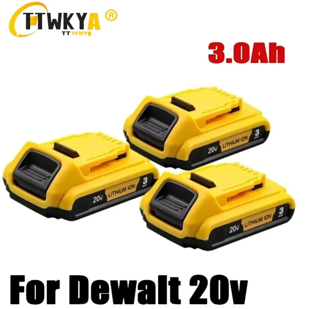 Batería de repuesto para Dewalt, pila de 3.0Ah y 20V para DCB200,DCB200, DCB101, DCB115, herramienta eléctrica,