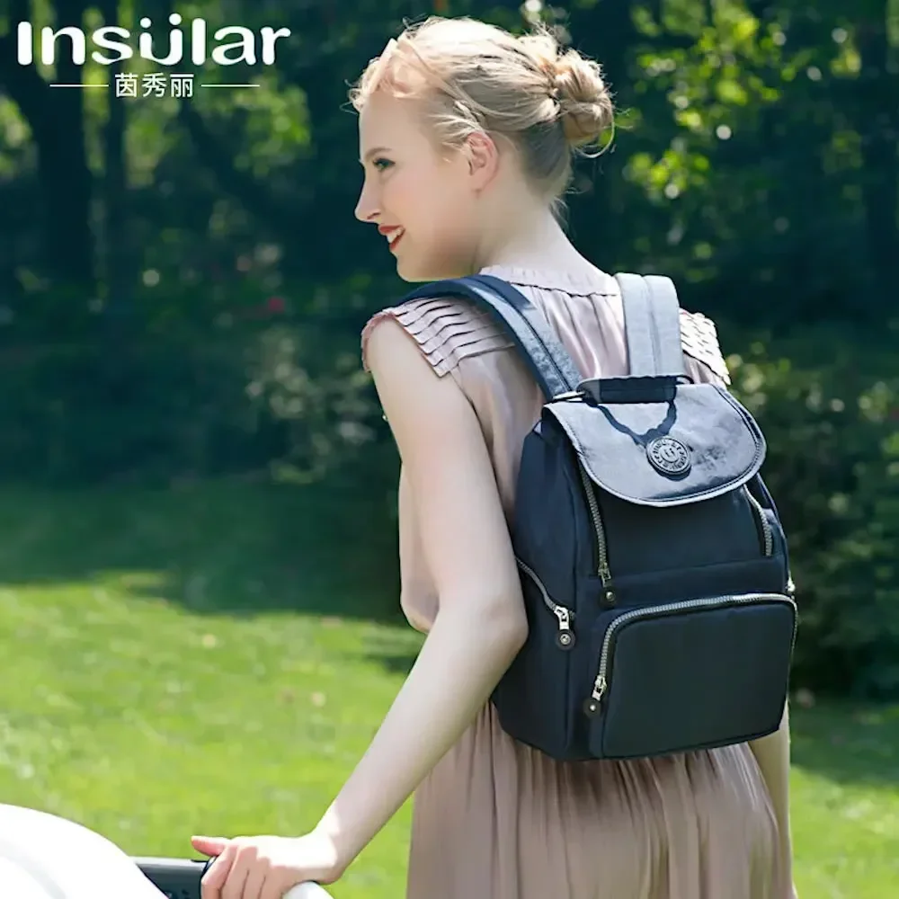 Bolsa de pañales para mamá, mochila de gran capacidad, bolsas de pañales multifunción impermeables de viaje al aire libre para el cuidado del bebé