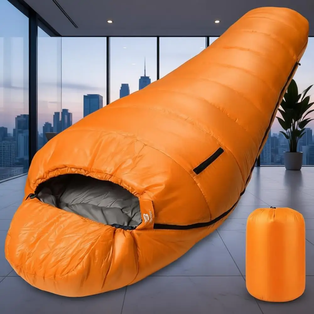 

Экстремальный 3-4-сезонный спальный мешок для взрослых - теплый, моющийся, подходит для походов в холодную погоду, путешествий и активного отдыха на природе