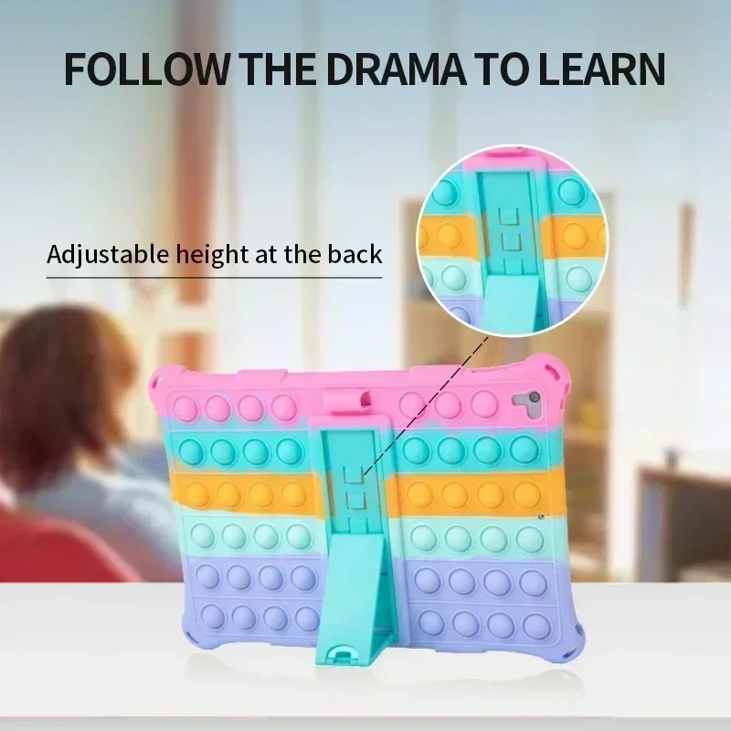 어린이 iPad 태블릿 케이스, 10.2 7 8 9 세대, Pro11 Air4 5 소프트 스탠드 팝 장난감 케이스, iPad 9.7 2017 2018 mini3 4 5 Funda