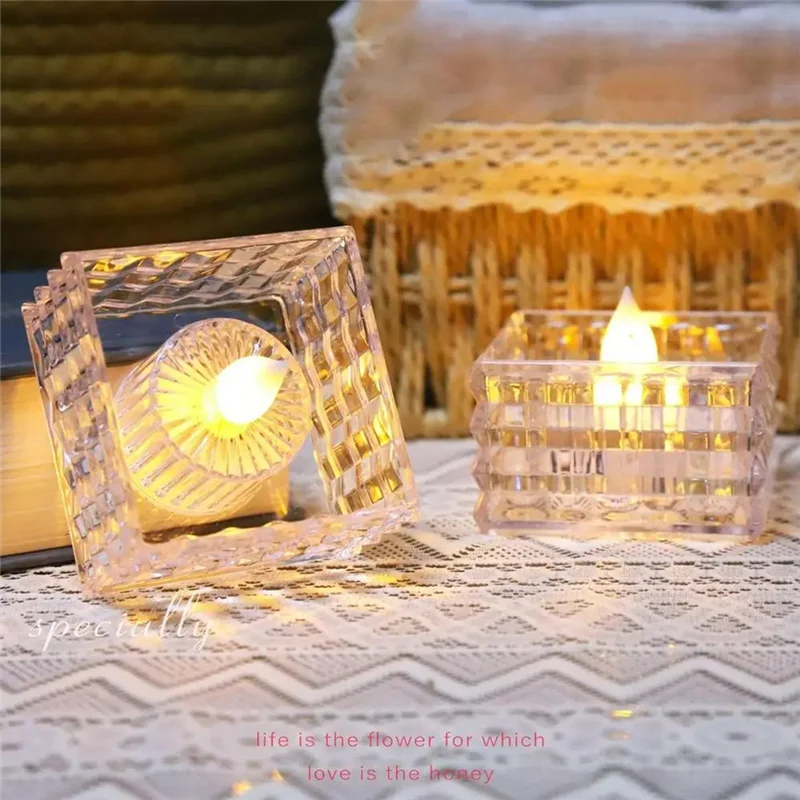 Velas de piojos, 6 uds., luces Led de té en forma de cubo, velas eléctricas sin llama, decoraciones falsas para el hogar para bodas y Halloween