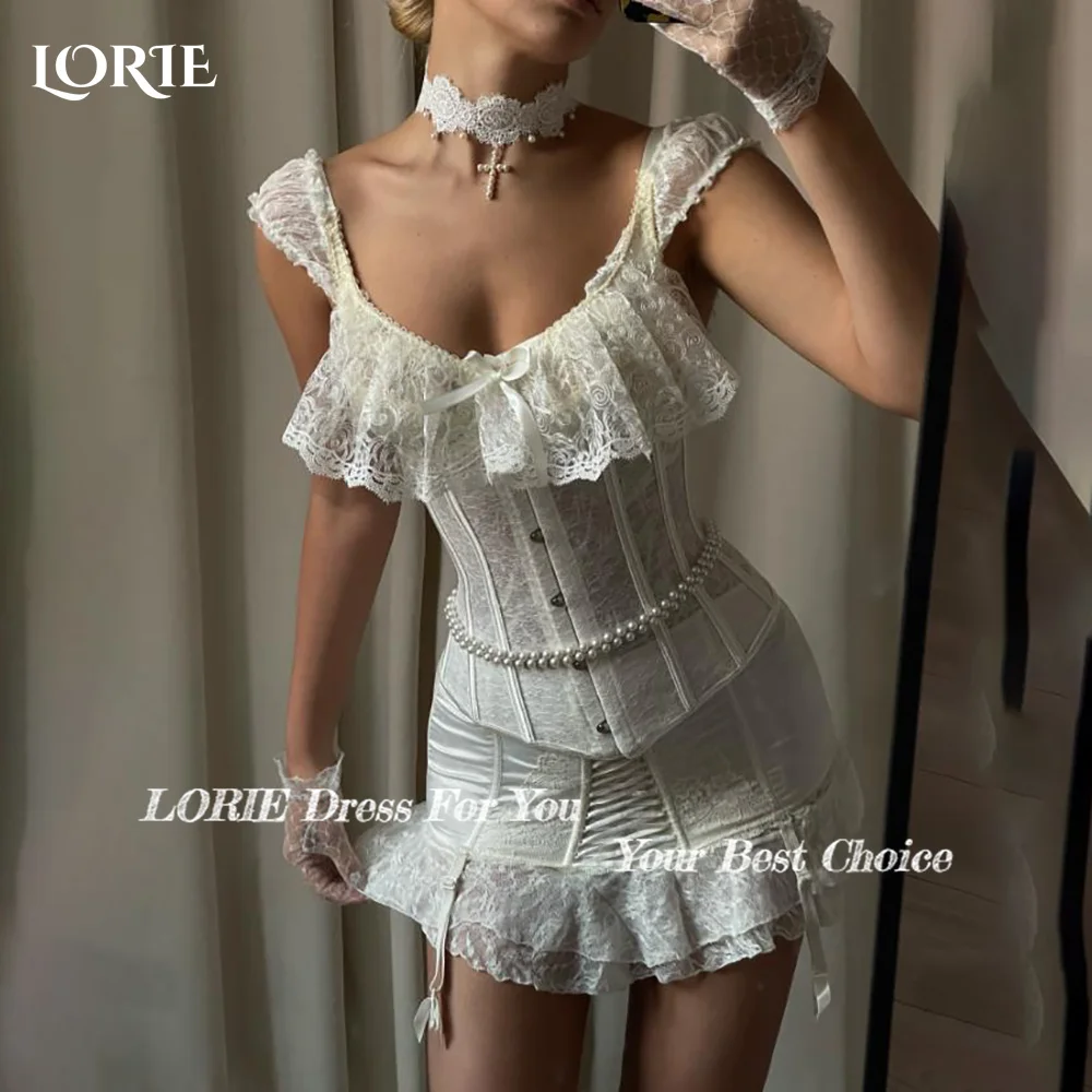 

LORIE Vintage Short Wedding Dress Off Shoulder Backless Sexy Sweetheart Corset Mini Bridal Gown Princess Bride Gowns Customized