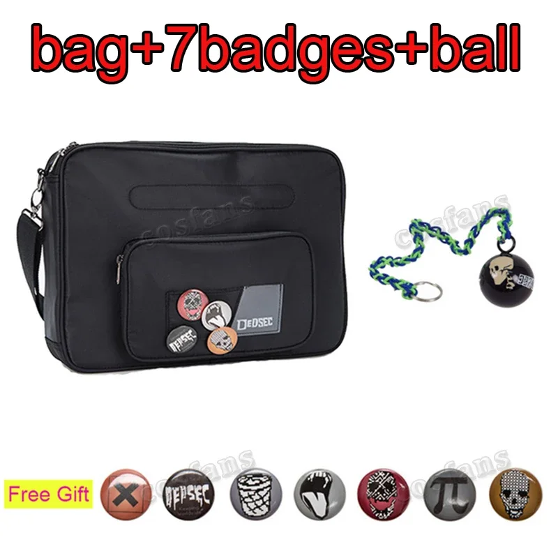 Watch Dogs 2 Marcus Holloway Cosplay Crossbody Bag Adult Unisex Watch Dog Cos Costume Bags Accessories Metal Thunderball Pendant