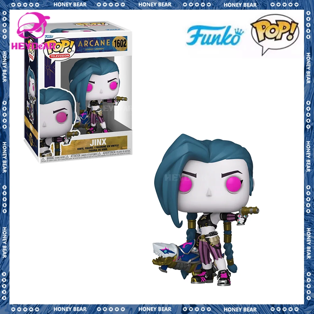 Original Funko League Of Legends Figure Jinx Ahri Viego Riven Senna Figures Q Version Lucian Model Doll Collect Decor Toys Gifts