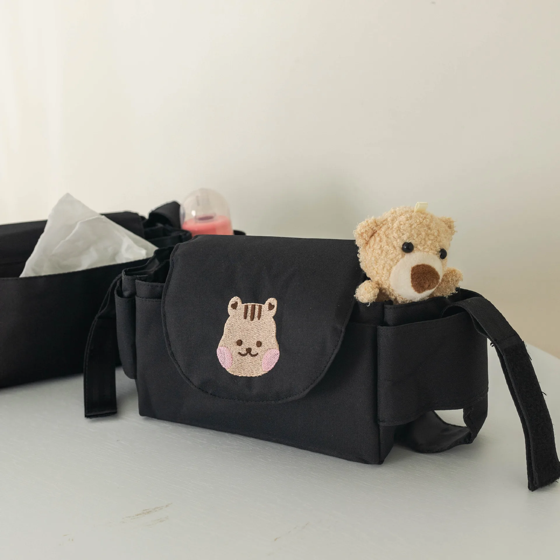 Baby Kinderwagen Tasche Kinderwagen Organizer Baby Zubehör Tasse Halter Neugeborenen Trolley Tragbare Reise Auto Taschen für Wagen Universal – Detail 5