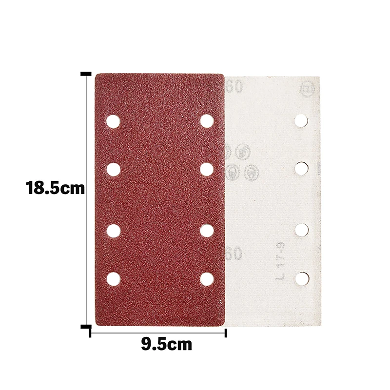 High-End 10 stuks gevlokte schuurpapiervellen, 8-gaats, 185X93mm zelfklevend - diverse korrels voor luchtslijpmachines