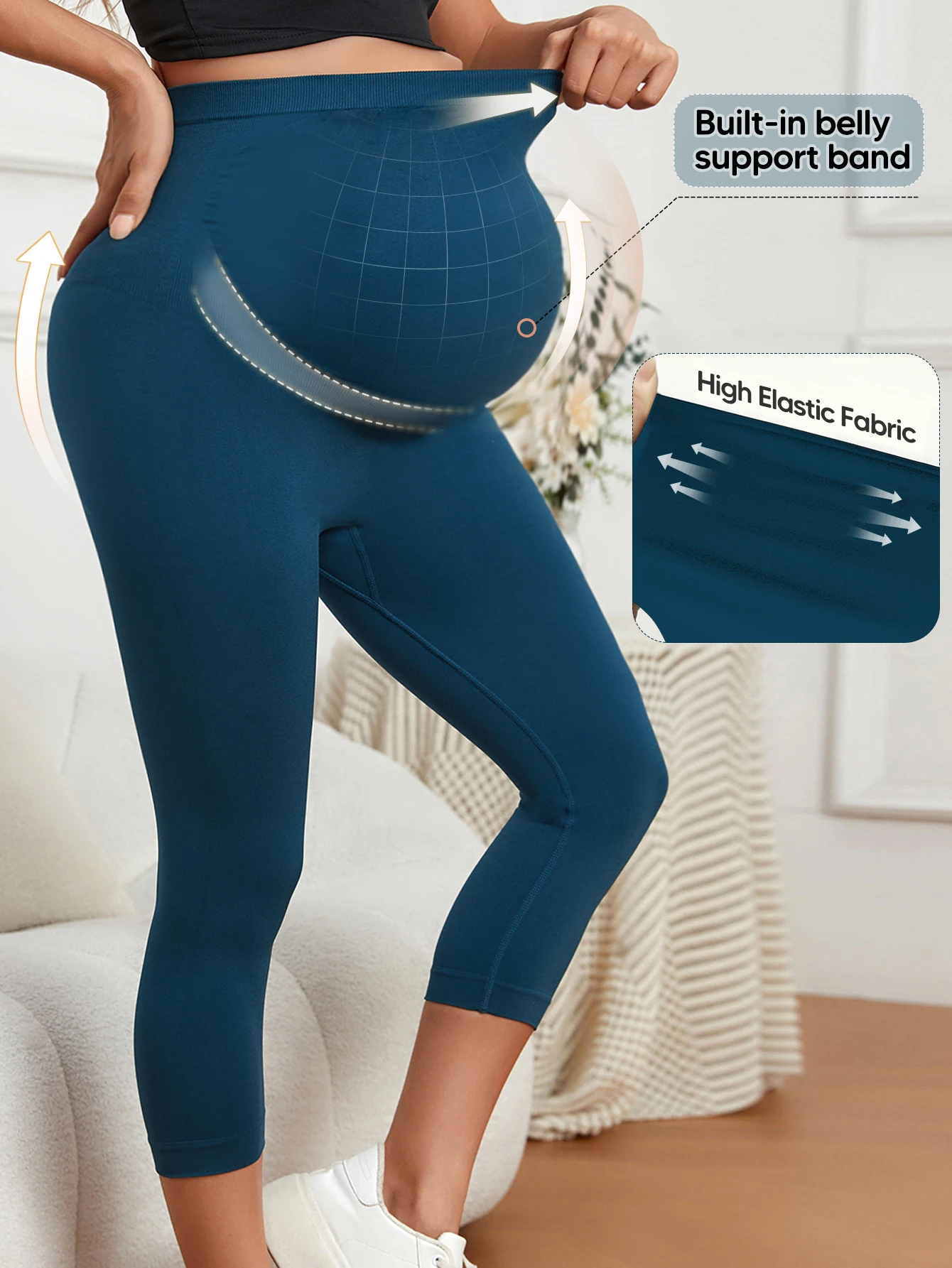 High Waist Activewear Women's Maternity Leggings Over The Belly Pregnancy Yoga Pants Workout Leggings