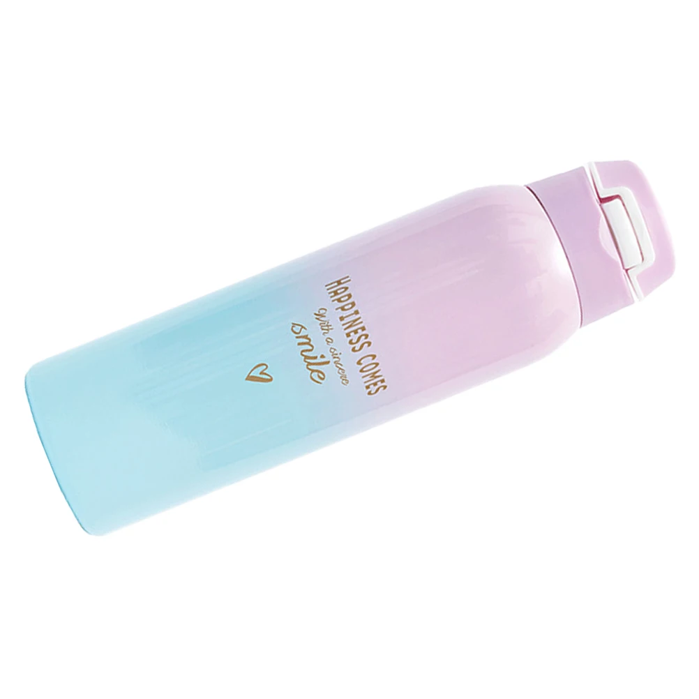 Stainless Steel Vacuum Cup Vacuum Cup Students Stylish Vacuum Cup Bounce Cover Vacuum Cup (480ml Pink Cover) - Image 4