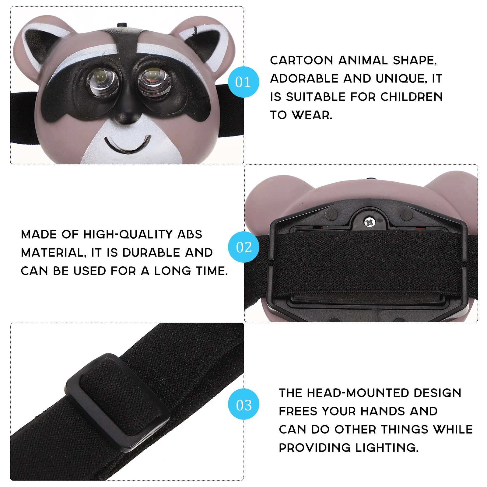 

Children Animal Headlight Cartoon Plastic Head Mounted Lamp Outdoor Camping Hiking Portable Kids Headlamp for Night