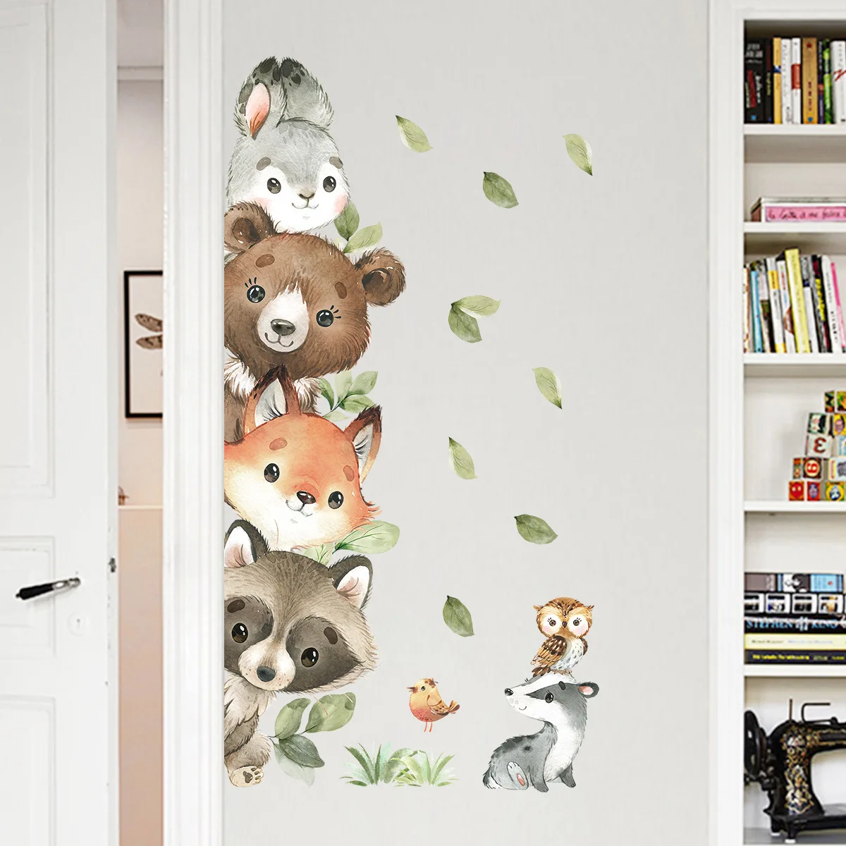 

Forest Animals Theme Bear Deer Rabbit Children's Wall Stickers for Kids Room Baby Room Decoration Wallpaper Wall Decals Nursery