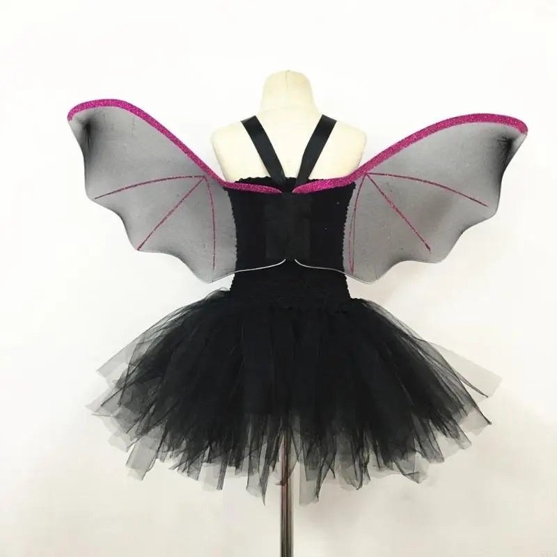 54DA Bat Wings Bat Cosplay Costume Halloween Costume Accessory Bat Wings with Elastic Straps,for Kids Boys Girls Size