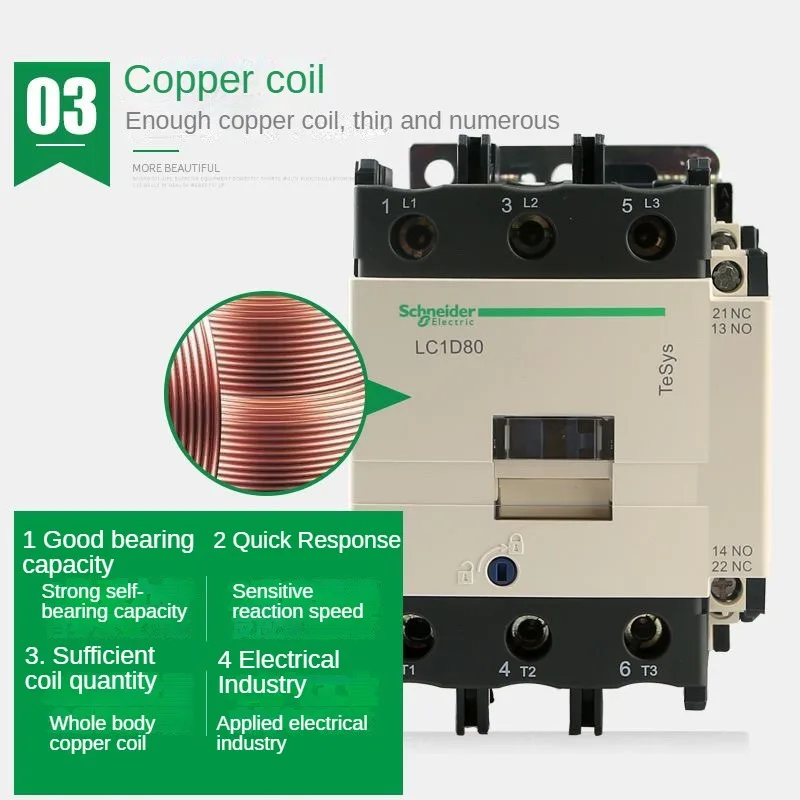 Imagem -03 - Contator Lc1d95 da C.a. de Schneider-b7c C7c E7c F7c M7c Q7c 24v 36v 48v 110v 220v 380v