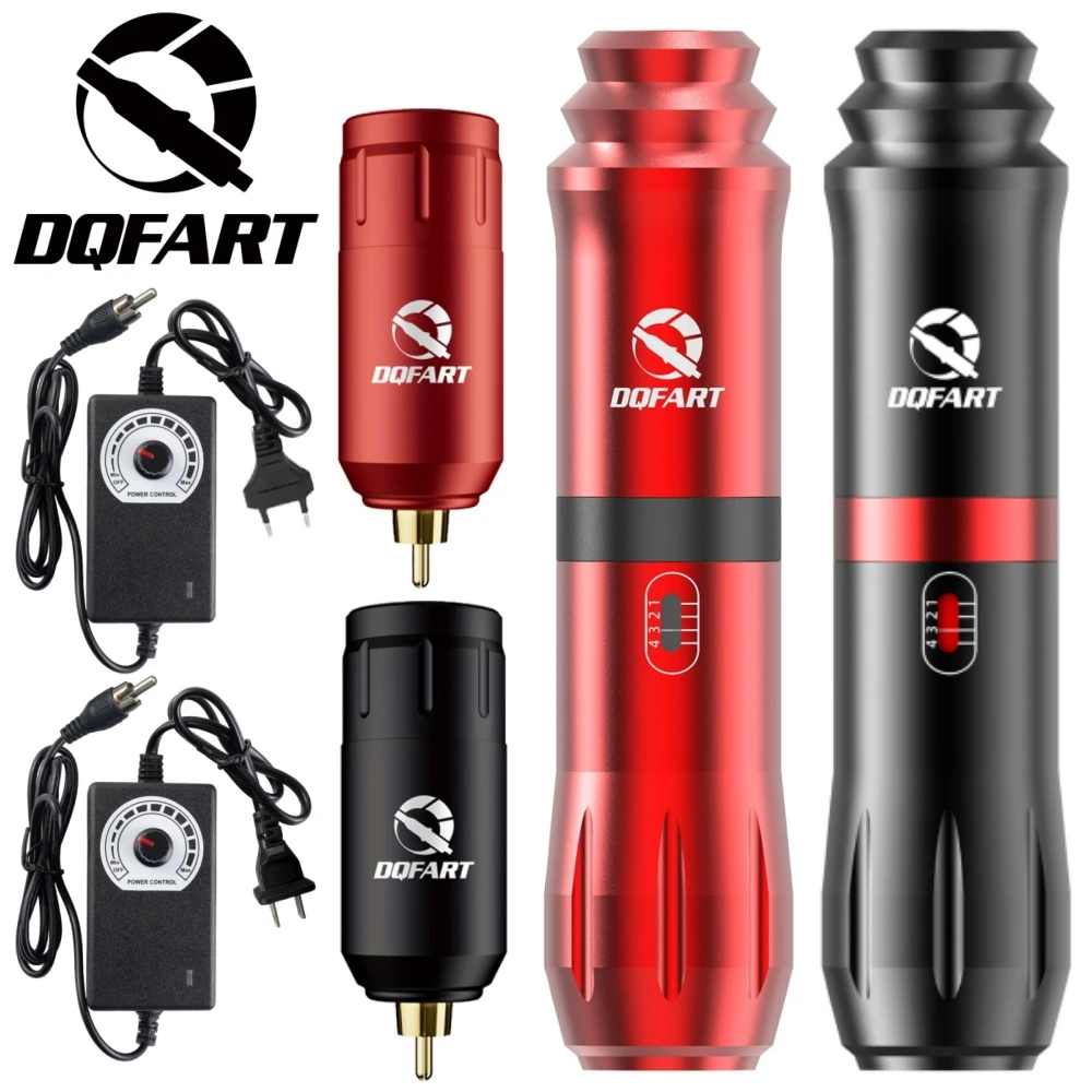 DQFART V6 Electric Wireless Tattoo Machine Alloy Removable Battery US/EU Adapter Body Art Creative Designs Tattoo Artists