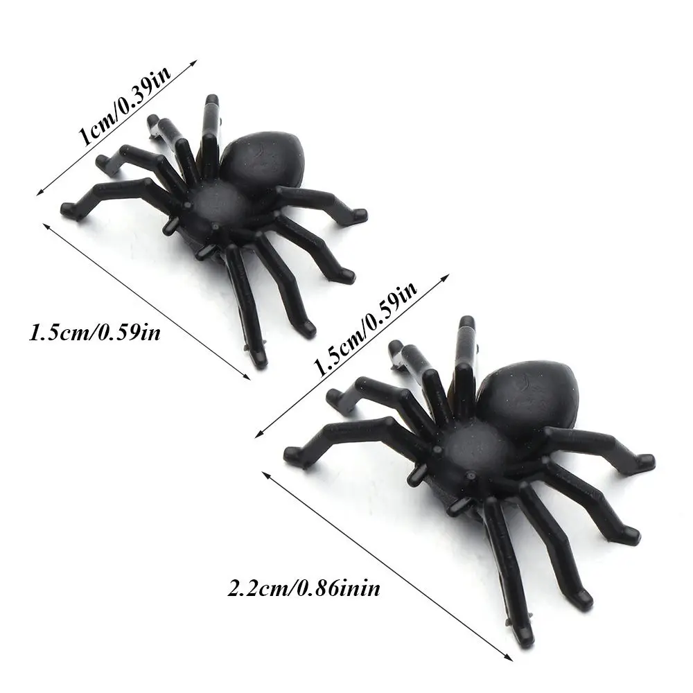 20 個黒トリッキーおもちゃプラスチックパーティー用品ハロウィンクモシミュレーションクモお化け屋敷の装飾ハロウィン装飾