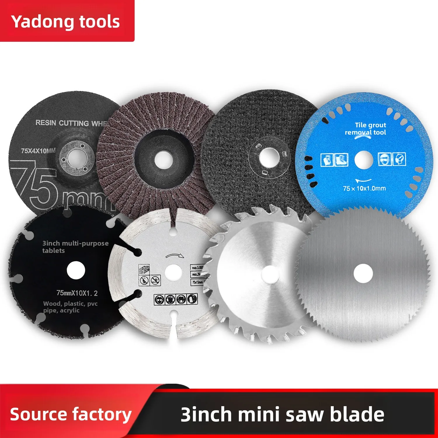 

3 Inch Angle Grinder Blade 75mm Cutting Disc for Tile Wood Metal Grinding Wheel