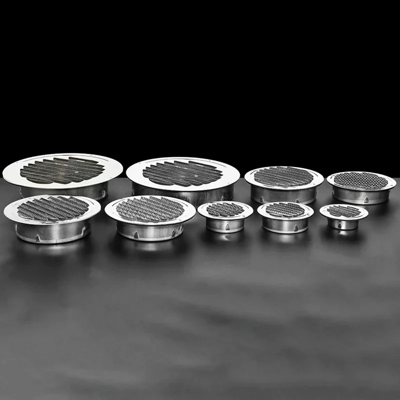 

75-200MM 201 Stainless Steel Wall Air Vent Grille Exterior Round Ducting Ventilation Grilles Duct Hood Durable Vent Cap