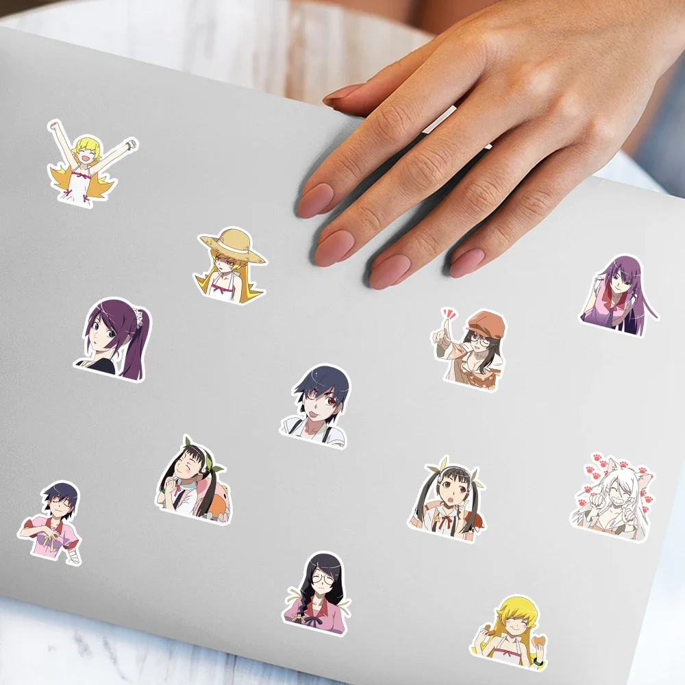 40pcs Anime Monogatari Stickers Self-Pasting Can Be Used To Decorate Refrigerators, Mirrors, Cups, Helmets, Etc., Surprise Gifts