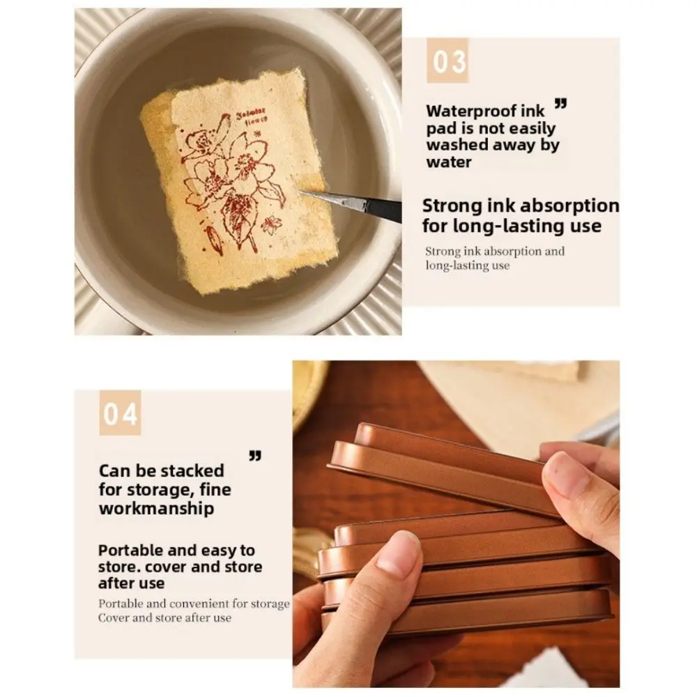 

New Colorful Vintage Ink Pad Easy to Use Rectangular Self Ink Stamp Stamp Pad Stationery Ink Pad Scrapbooking Making