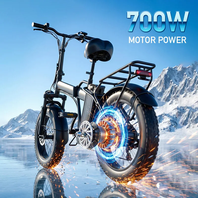 Q7 folding electric bicycle, fits in car trunk | Shimano gears, wide tires, LCD display, retro style, alloy steel rims and disc
