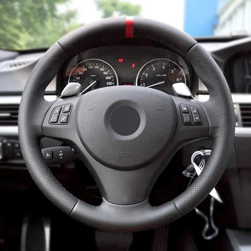 For BMW 1 3 Series E82 E87 120i 130i 120d E90 320i 325i 330i 335i X1 E84 2011-2013 old Car Steering Wheel Cover Leather Trim