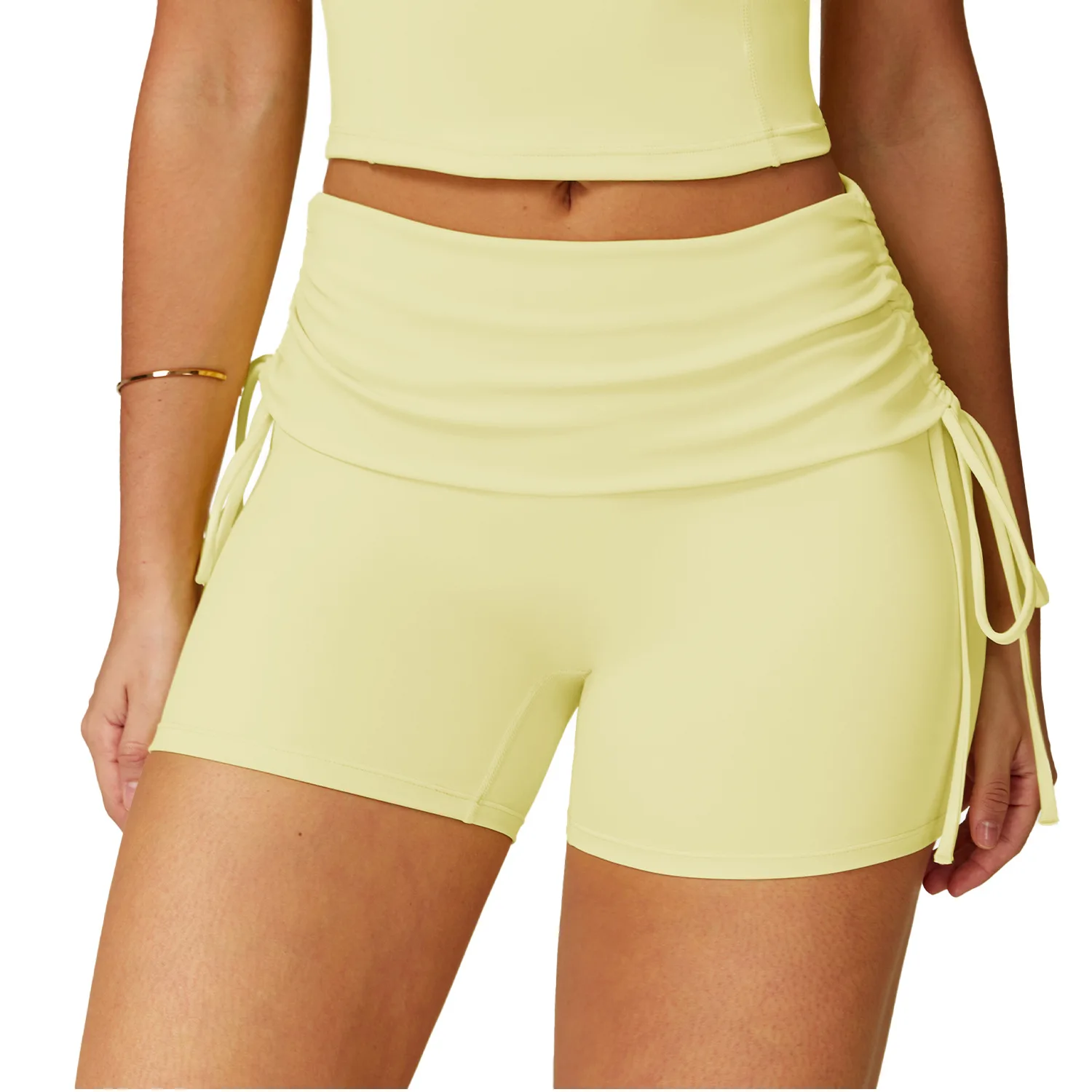 Gym Workout Women Yoga Shorts High Waist Yoga Shorts Gym Hip Lift Pants Pocket Breathable Running Cycling Sports Shorts Women