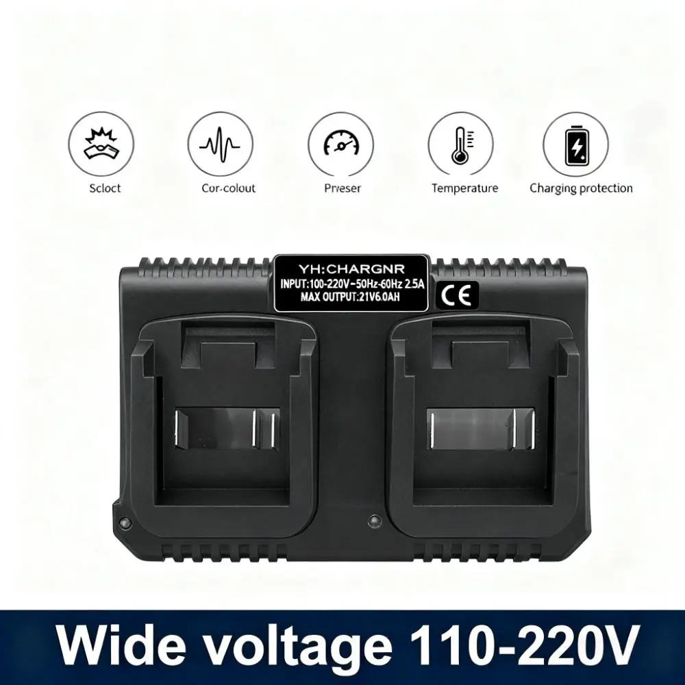 Lithium Battery Dual Charger 2 Ways Power Tool Battery Charger EU/US Plug For Makita 18V 21V Battery BL1415/1815/1830/1850