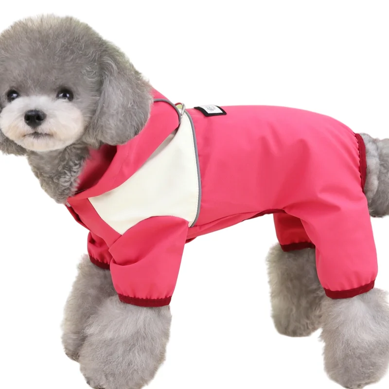 Hooded Dog Raincoats Jackets Pet Raincoat Dogs Clothes Overalls Jumpsuit Outdoor Waterproof Rain Coat For Dogs Puppy Clothing - view 6