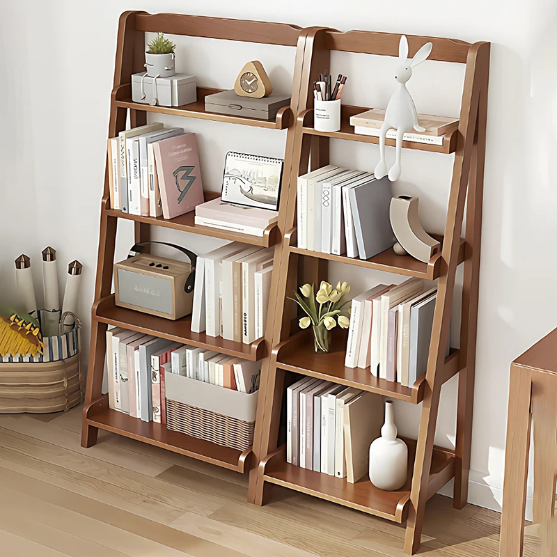 

Элегантные трапециевидные деревянные книжные шкафы-тумбы: модный креативный дизайн, изысканная мебель для гостиной