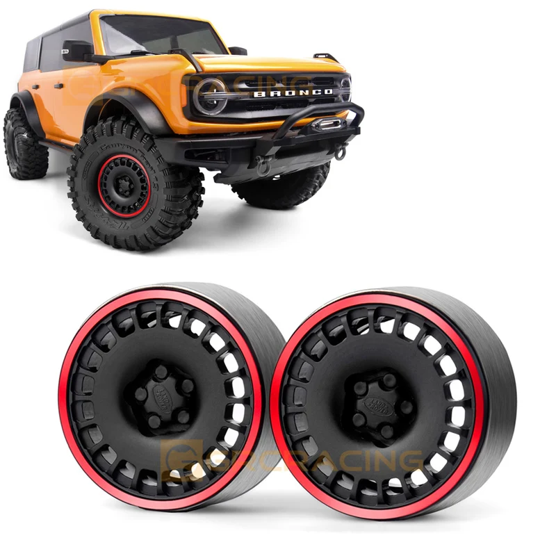 

2Pcs Aluminum Alloy 1.9 Beadlock Wheel Rim for 1/10 RC Crawler Car Axial SCX10 90046 Traxxas TRX4 Defender Cherokee RC4WD Hub