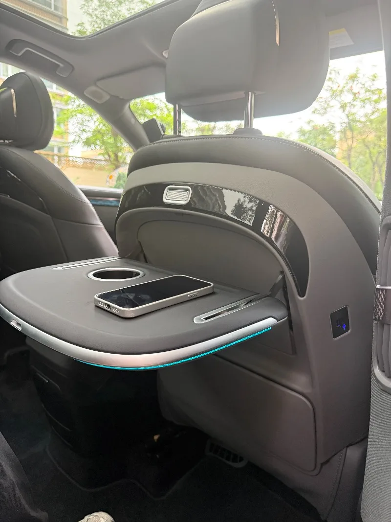 For Zeekr 9X 2025 2026 Car Seat Back Small Table Foldable Adjustable Laptop Desk with Atmosphere Light Modified Accessories detail image 11