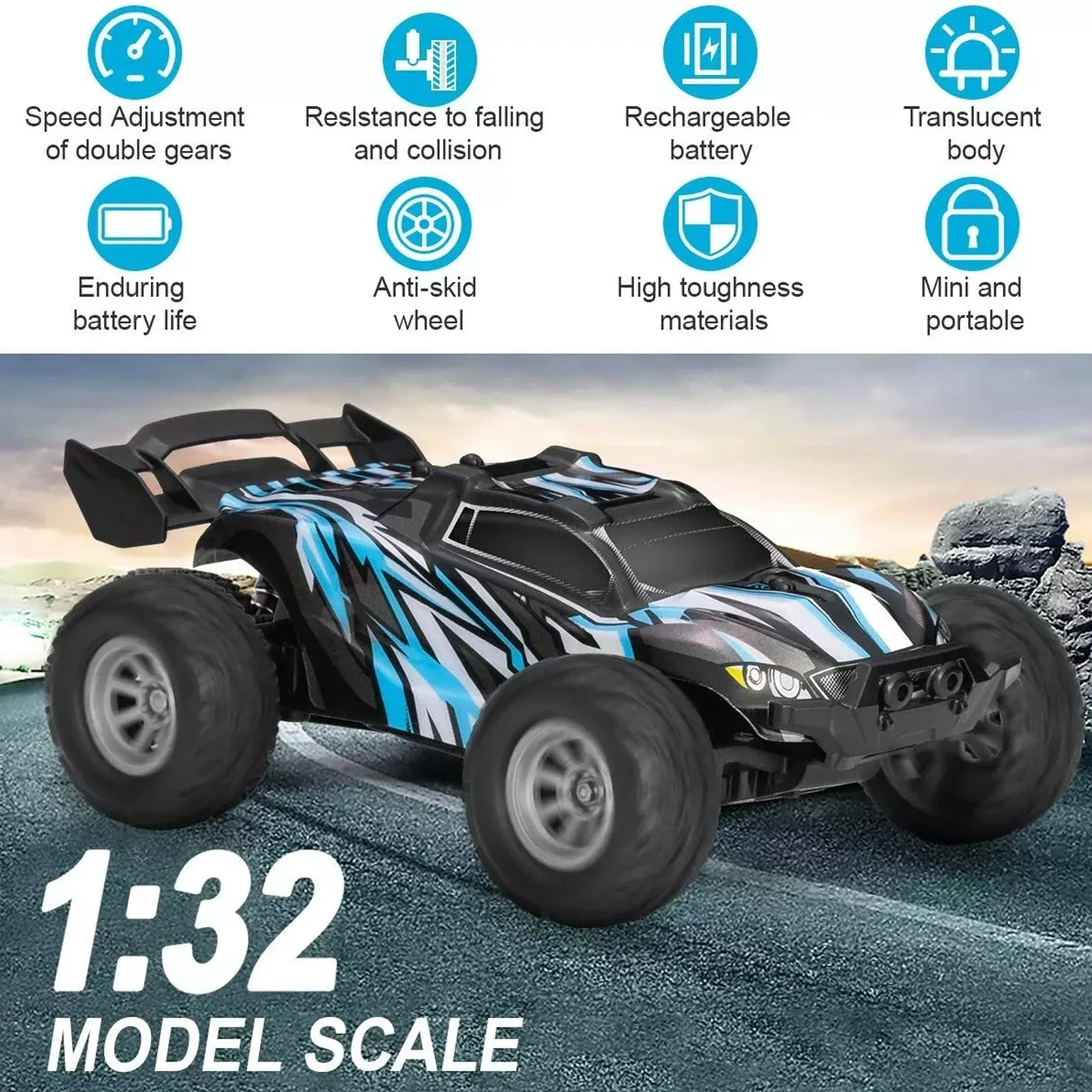 New 1: 32 Mini High Speed Electric RC Car Throttle Mini Drift Remote Control Car Fun Toy Model Gift for friends