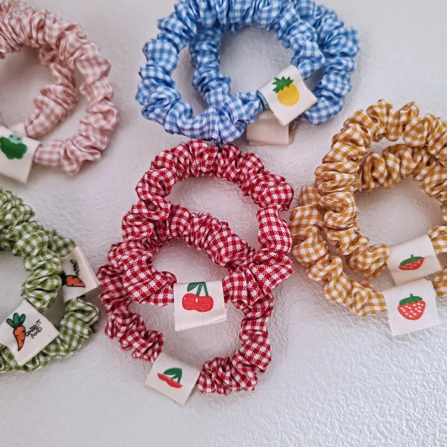 2PC wiśnia truskawka elastyczne opaski do włosów zestaw kobiety dziewczęta dziecięce gumki do włosów gumka akcesoria do włosów Scrunchy Rope