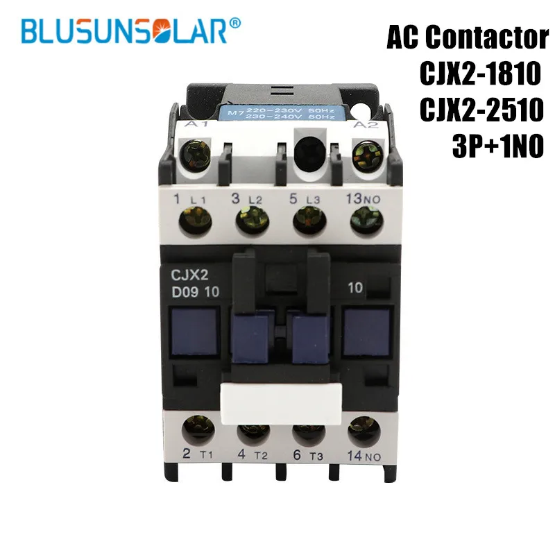 CJX2 LC1 AC Contactor 18A 25A 3 Phase 3-Pole NO Coil Voltage 220V 380V 50/60Hz Din Rail Mounted 3P+1NO Normal Open