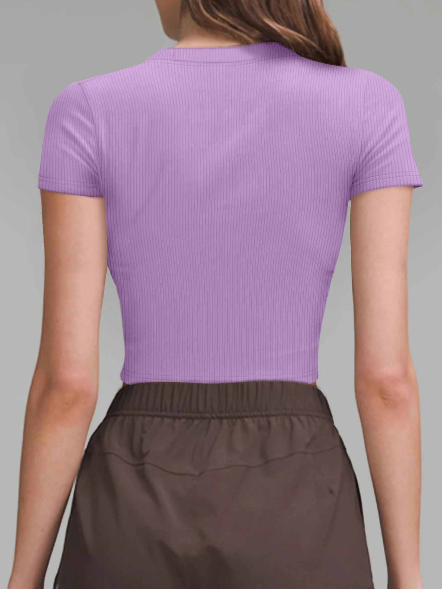 Summer‑Ready Ribbed Slim Crop Top, Breathable Short Sleeve Tee for Outdoor Leisure and Daily Errands