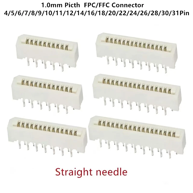 10Pcs 1.0mm FPC/FFC Connector LCD Flexible Flat Cable Socket Double Row 4/5/6/7/8/9/10/11/12/14/16/18/20/22/24/26/28/30/31 Pin