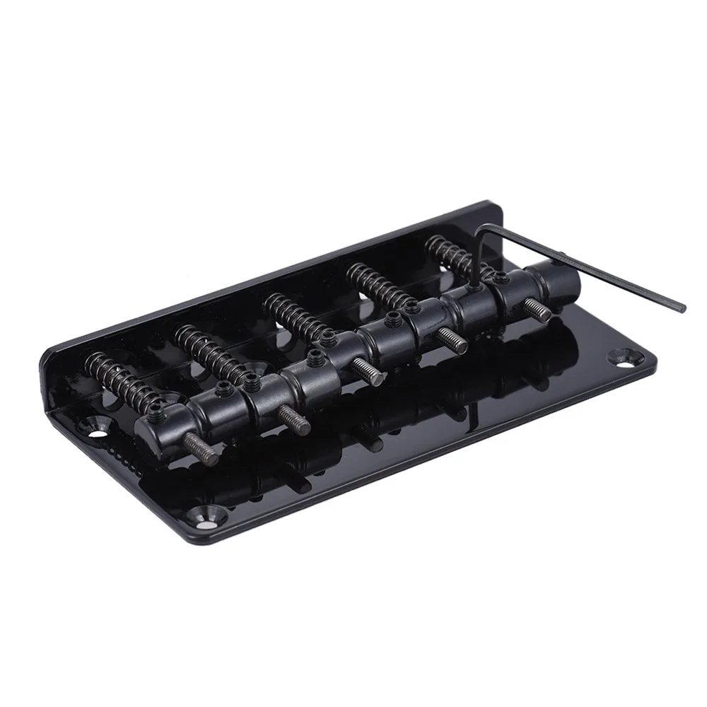 Pont de basse électrique en métal noir, durable, à 5 cordes et 5 selles, pour guitare basse électrique