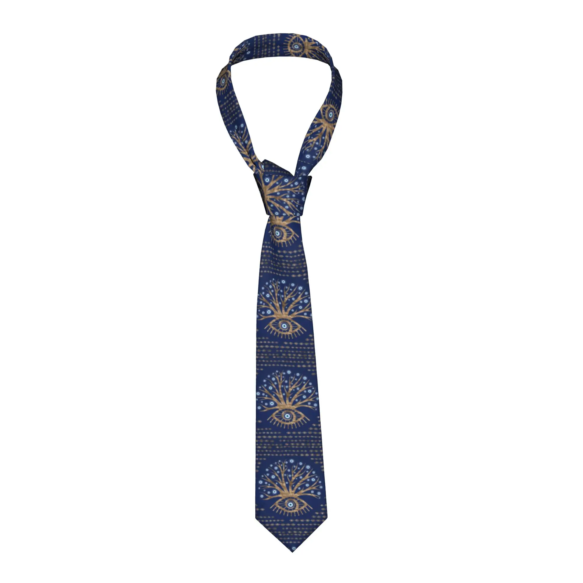 Greek Evil Eye Tree Mati Mataki Matiasma Necktie Men Silk 8 cm Neck Ties Suits Accessories Gravatas Wedding Accessories  Office