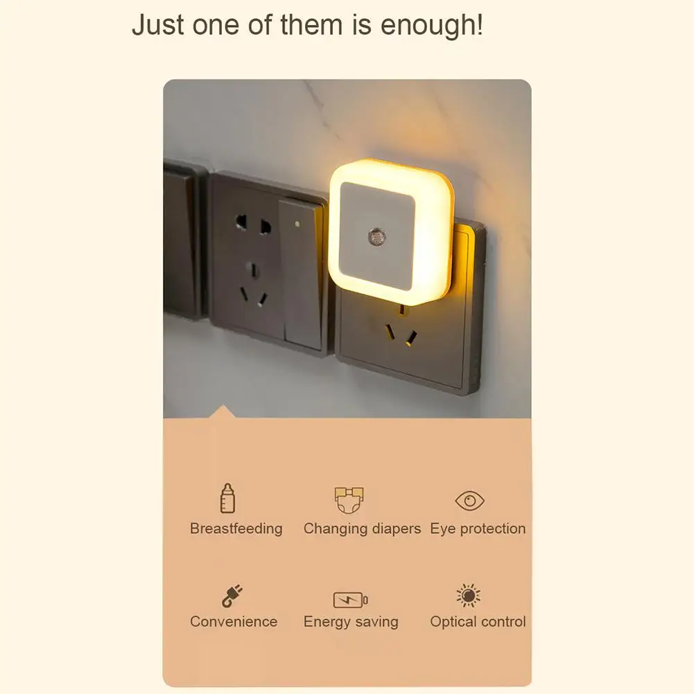 Nachtlampjes Stekker In Muur Met Lichtsensoren Baby Kinderkamer Nachtlampjes Plug In Nachtlampje Voor Badkamer Slaapkamer Gang Trap