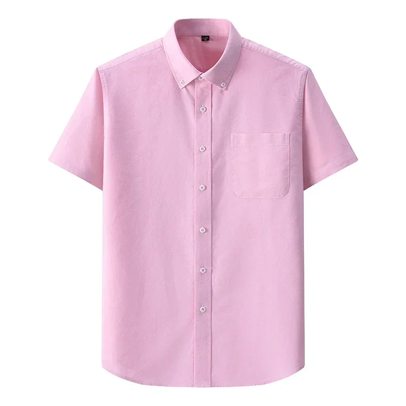 

TFETTERS Brand Solid Dress Shirts for Men Turn-down Collar 2025 Summer Casual Short Sleeve Work Shirts Man Plus Size Clothes Man