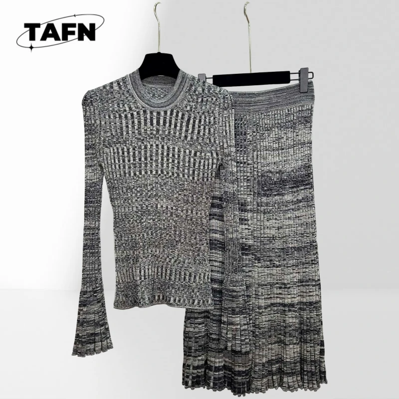 

Модный женский комплект из юбки и топа, легко сочетающийся для любого случая, стильный и легкий для жарких дней AJ2862