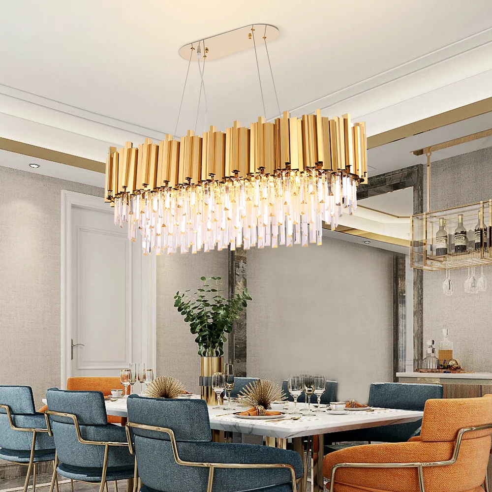 Luxury K9 Crystal chandelier lighting Modern Living Room and Dining room hanging lamp Gold/silver LED Indoor fixtures