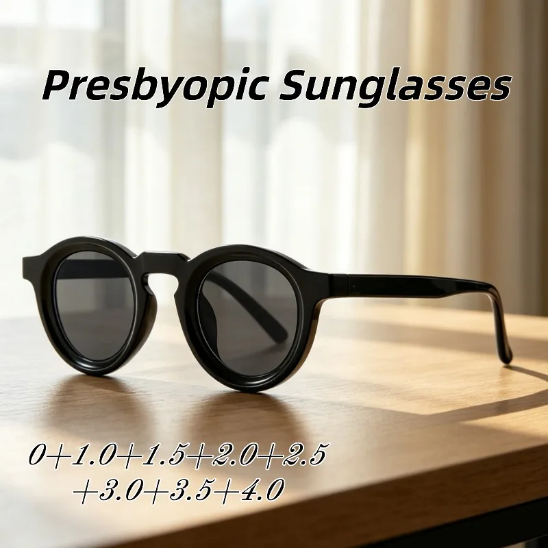 

New Fashion Vintage HD Ultra Light Round Frame Anti-UV Presbyopia Sunglasses Outdoor Anti Blue Light Reading Eyeglasses Unisex