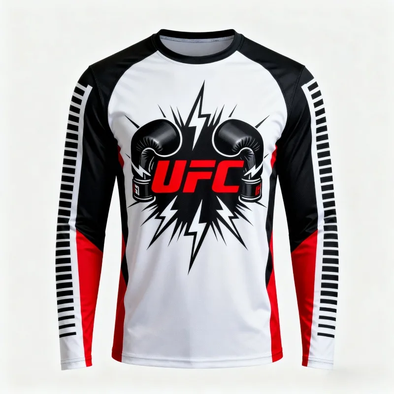 

MOTO-2025 UFC fighting plus size boxing sports long sleeved T-shirt men's casual quick drying breathable top