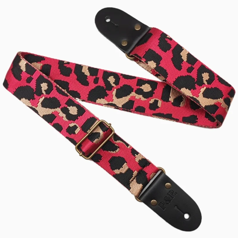 Leopard Leather Guitar Strap, PP, High Grade, Hot Selling