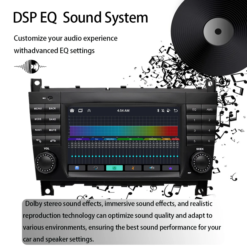 مشغل وسائط متعددة للسيارة لاسلكي Android14 WIFI Auto Stereo GPS، مناسب لسيارة Mercedes Benz C-Class W203 CLC W203 2004-2007 #2