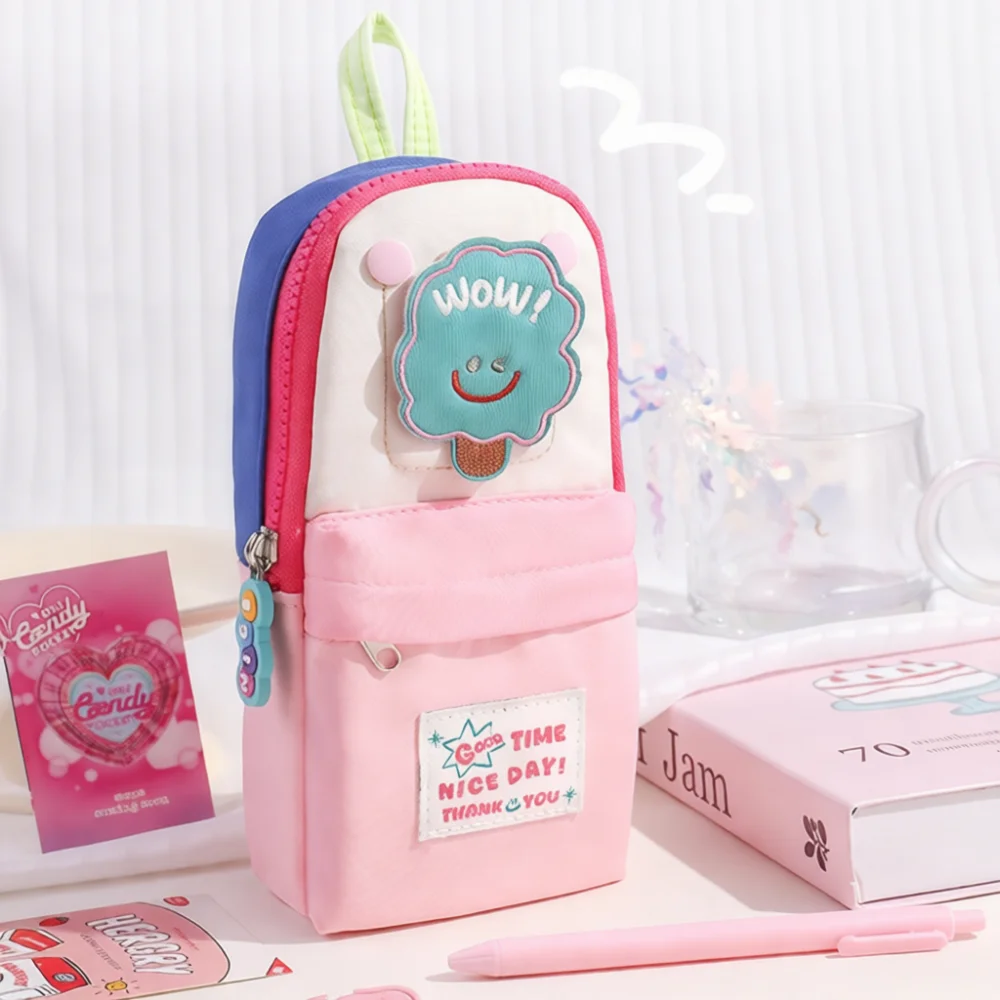Portable Cloud Pencil Bag Aesthetic Stationery Organizer Large Capacity School Supplies Makeup Case Durable Zipper Pouch
