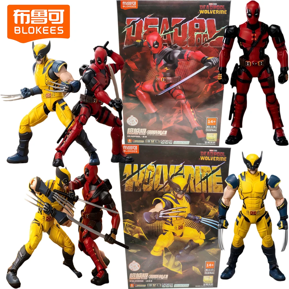 

New Original Blokees Deadpool Wolverine Action Figures Champion Class Peripheral Characters Collection Assembled Toys Kids Gifts