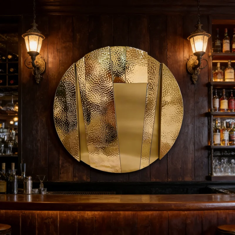 Contemporary Circular Hammered Metal Wall Sculpture – Elegant Accent Piece for Home & Commercial Spaces