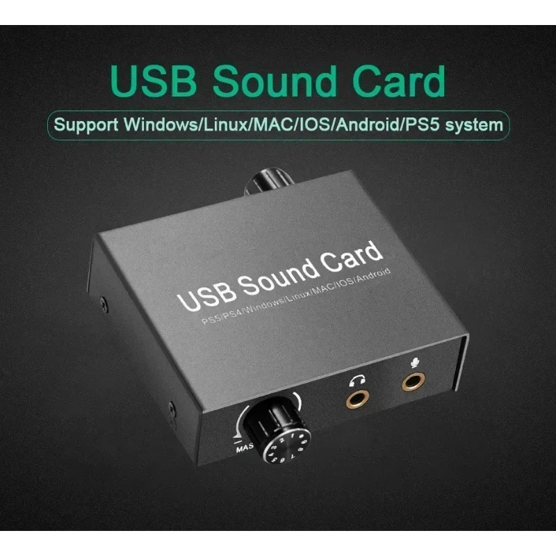 USB-C Sound Card Audio External 3.5mm Microphone Audio Adapter Soundcard for PS4 PC Laptop Headset USB Sound Card