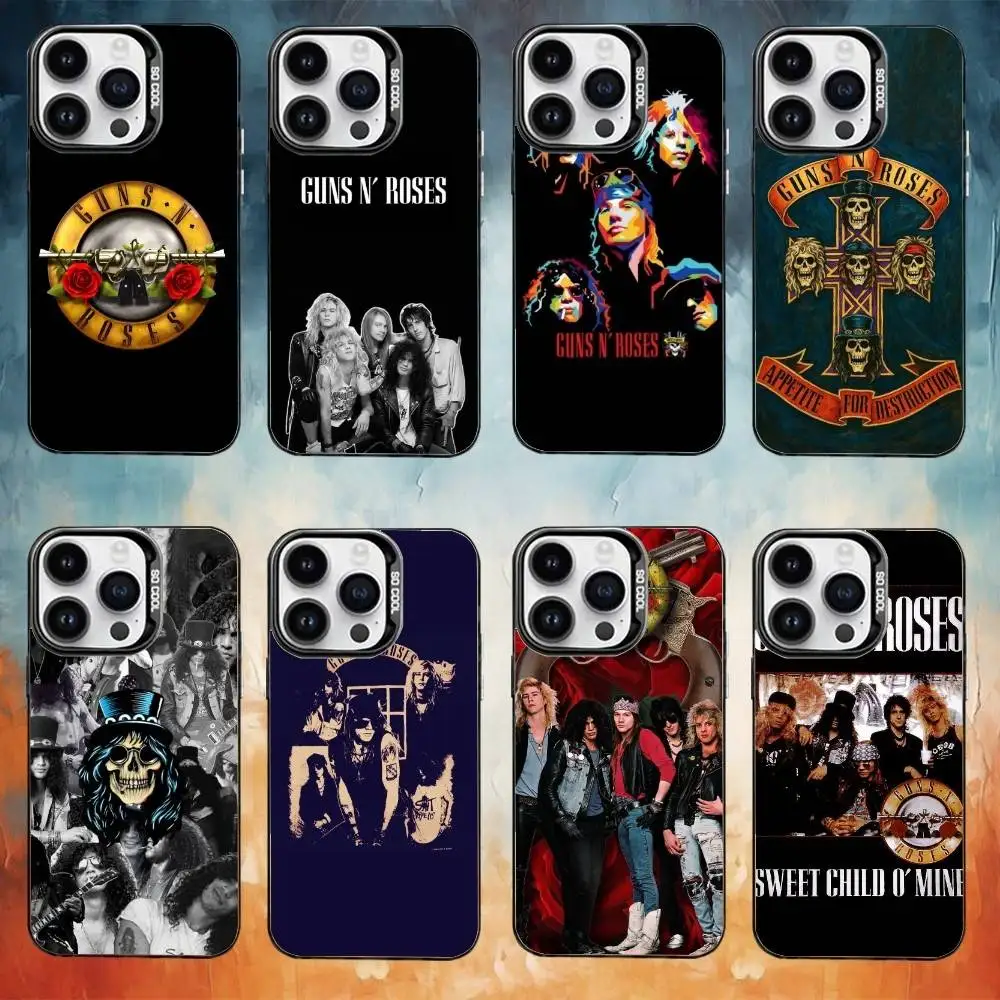 

Band G-Guns N Roses Phone Case For iPhone17,16,15,14,13,12,11 Plus,Pro Max Black Candy Matte Shockproof Cover